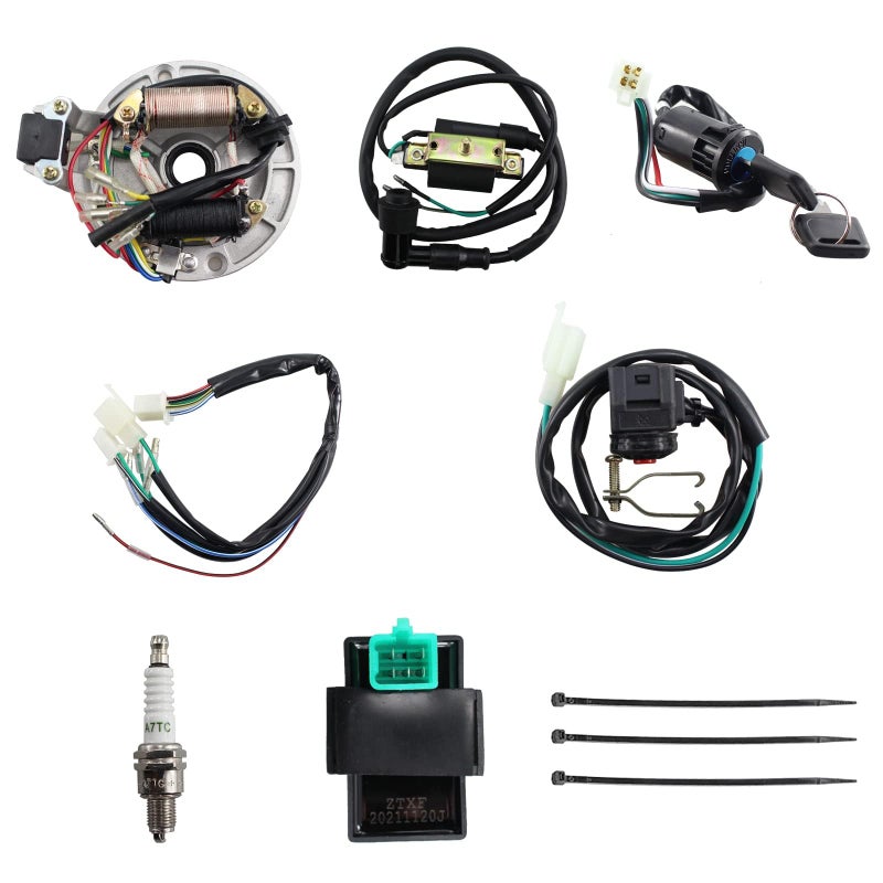 PRO BAT Lifan Stator Kick Start Electric Wire Harness Kit Complete Wiring Harness Loom CDI Coil Magneto Pit Dirt Bike ATV SSR YX Coolster for 50cc 70cc 90cc 110cc 125cc 140cc - Image 1